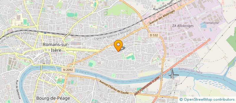 localisation de l'entreprise P.M. SERVICES DROME à ROMANS-SUR-ISERE