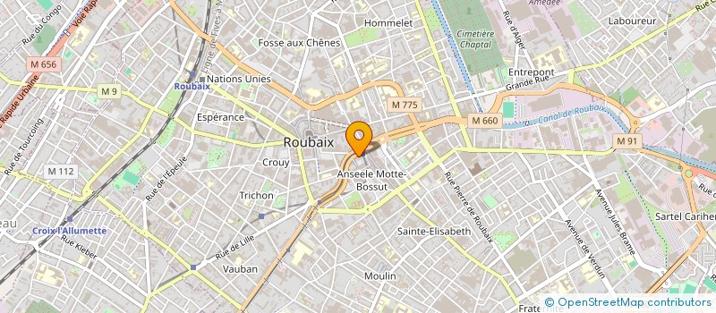localisation de l'entreprise P & P PRODUCTION à ROUBAIX