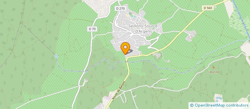 localisation de l'entreprise P.R.T.C.  SEILLONS-SOURCE-D ARGENS