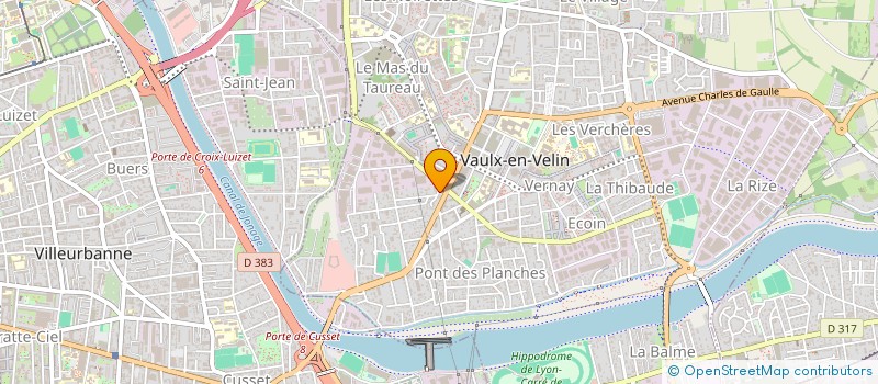 localisation de l'entreprise P2A  VAULX-EN-VELIN