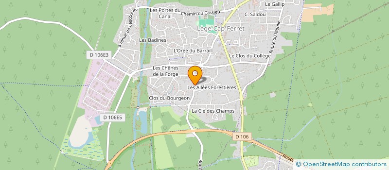 localisation de l'entreprise P2A  LEGE-CAP-FERRET