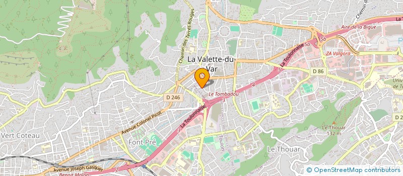 localisation de l'entreprise P2B  LA VALETTE-DU-VAR