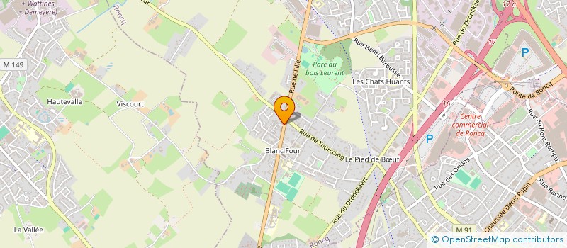 localisation de l'entreprise P2J FINANCEMENT à RONCQ