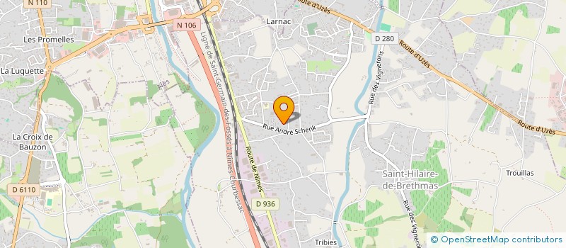 localisation de l'entreprise P2M IMMO  SAINT-HILAIRE-DE-BRETHMAS