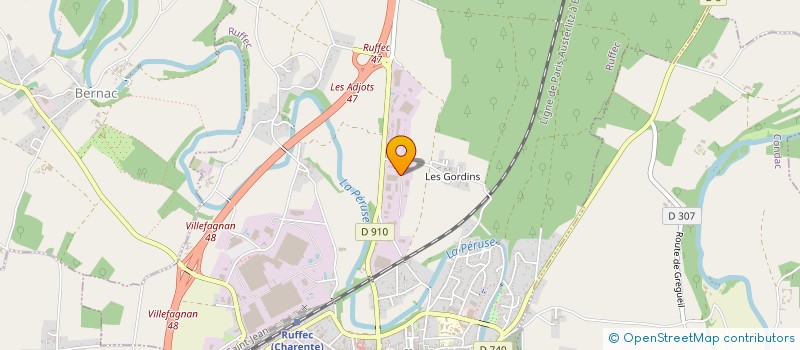 localisation de l'entreprise P3A  RUFFEC