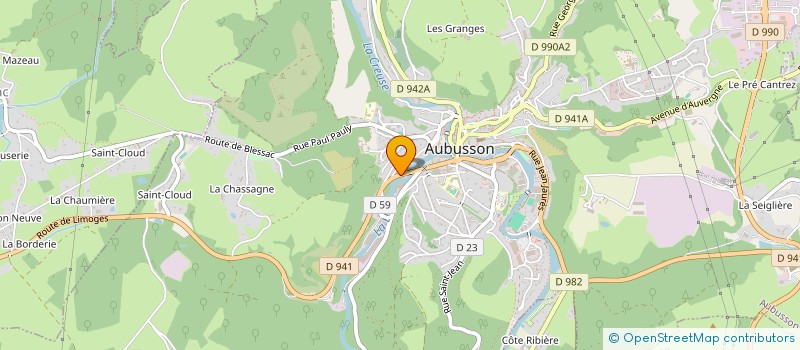 localisation de l'entreprise PAAM  AUBUSSON