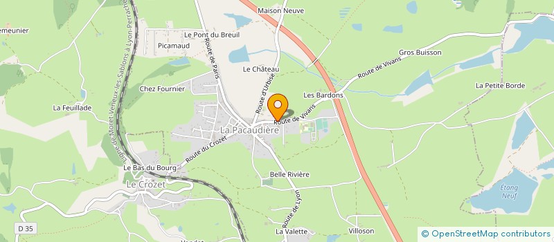 localisation de l'entreprise PACAU COUTURE à LA PACAUDIERE