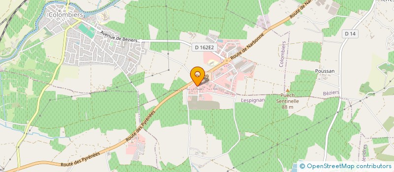 localisation de l'entreprise PADEL D'OC à COLOMBIERS