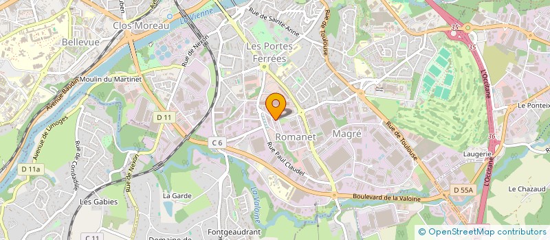localisation de l'entreprise PAF à LIMOGES