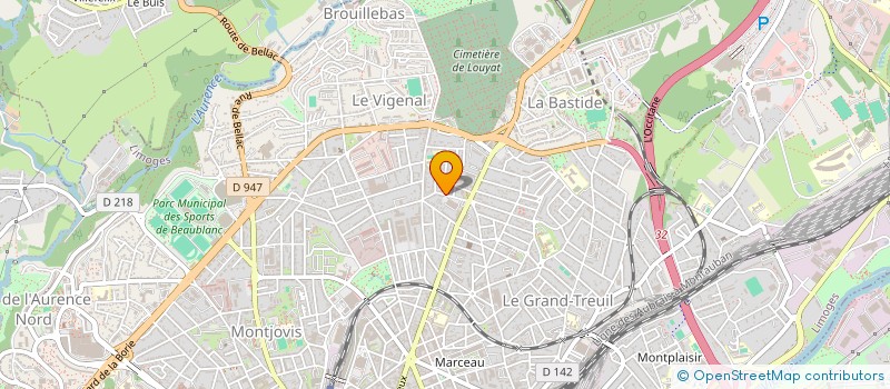 localisation de l'entreprise PAGUENAUD à LIMOGES