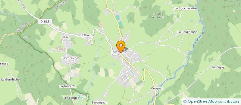 localisation de l'entreprise PAINS ET GOURMANDISES à JONZIEUX