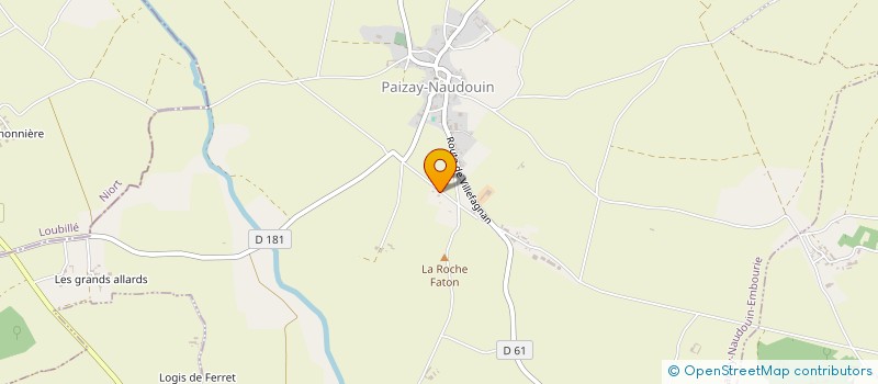 localisation de l'entreprise PAIZAY NAUDOUIN TRAVAUX PUBLICS à PAIZAY-NAUDOUIN-EMBOURIE