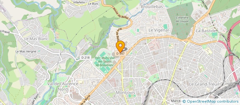 localisation de l'entreprise PALEOS à LIMOGES