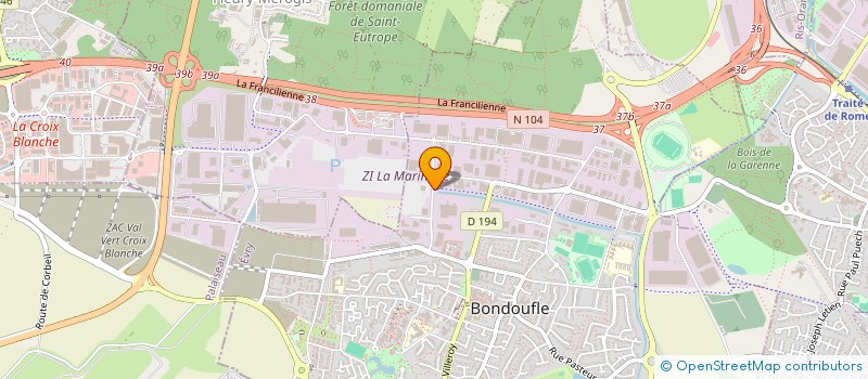 localisation de l'entreprise PALETTES 104 à BONDOUFLE