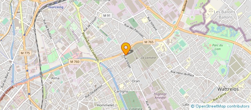 localisation de l'entreprise PALETTES ACHAT VENTE RECYCLAGE P A V à ROUBAIX