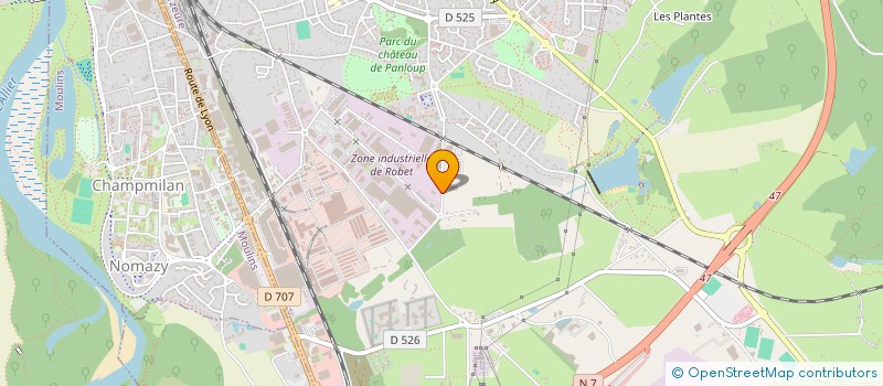 localisation de l'entreprise PALICOT INDUSTRIES à YZEURE