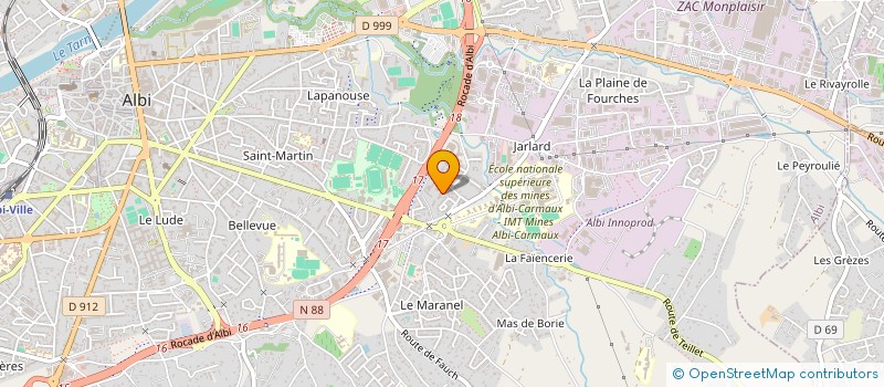 localisation de l'entreprise PAPILLES COCKTAILS HOLDING à ALBI