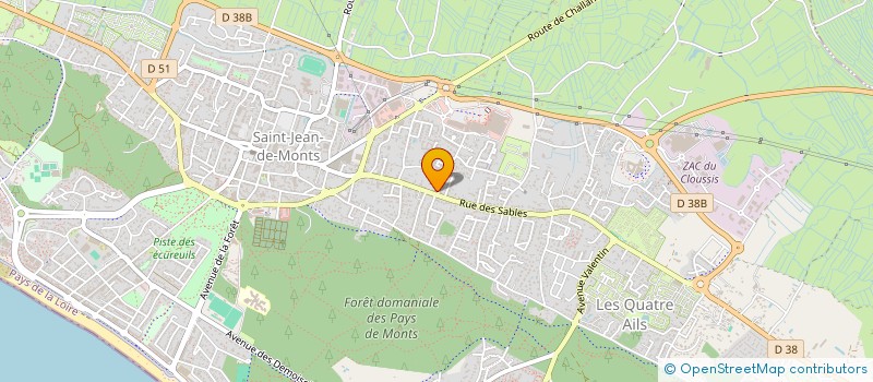localisation de l'entreprise PARADIS ALIMENTATION SERVICES à SAINT-JEAN-DE-MONTS