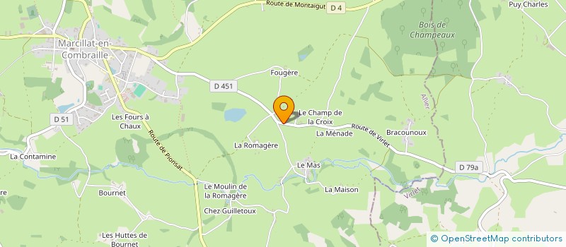 localisation de l'entreprise PARADIS BLANC  MARCILLAT-EN-COMBRAILLE