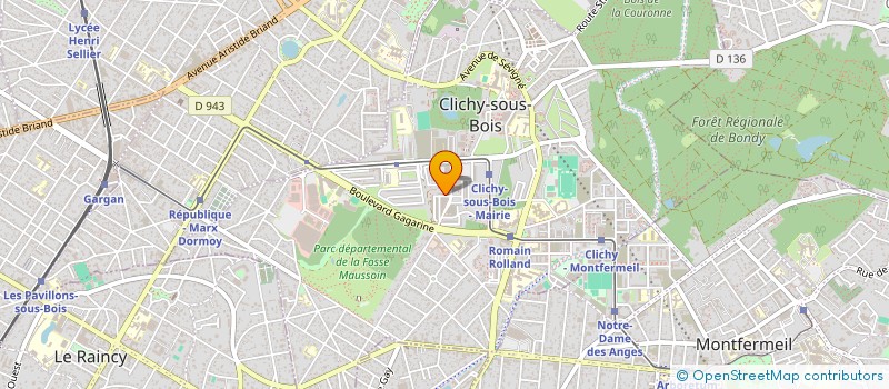 localisation de l'entreprise PARADIS FITNESS à CLICHY-SOUS-BOIS
