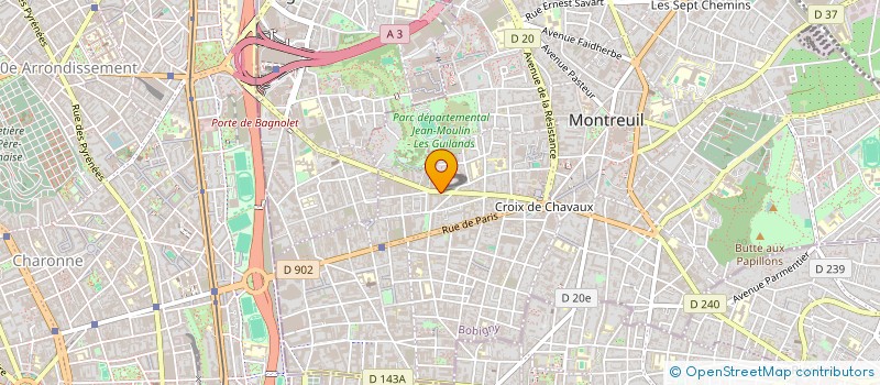 localisation de l'entreprise PARADISE DIFFUSION à MONTREUIL