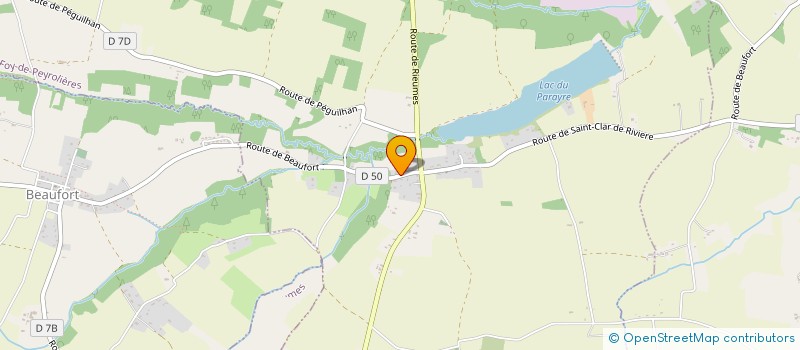 localisation de l'entreprise PARAYRE-SERVICES à SAINTE-FOY-DE-PEYROLIERES