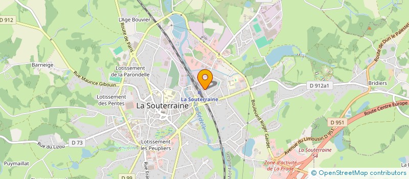 localisation de l'entreprise PARBAUD à LA SOUTERRAINE
