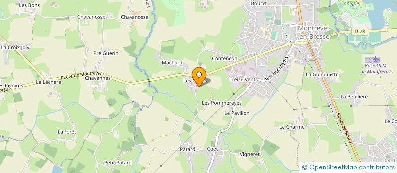 localisation de l'entreprise PARC D'ACTIVITES LA CLE DES CHANTS à MONTREVEL-EN-BRESSE