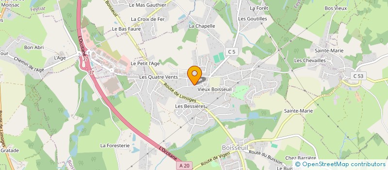 localisation de l'entreprise PARCLAU  BOISSEUIL