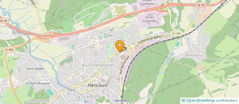 localisation de l'entreprise PARE-BRISE 70  HERICOURT