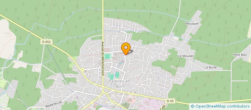 localisation de l'entreprise PARENTIS CLUB BADMINTON  PARENTIS-EN-BORN