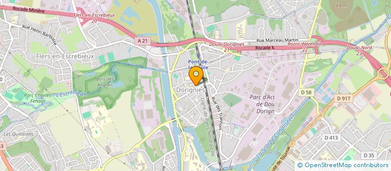 localisation de l'entreprise PARENTS AMIS DES ELEVES ELEMENTAIRES DU FAUBOURG D ESQUERCHIN à DOUAI