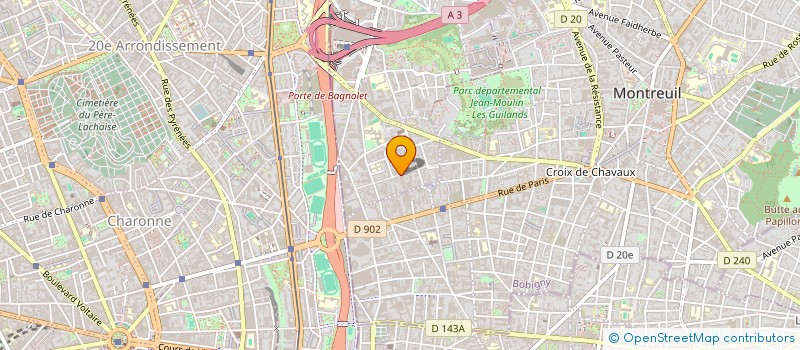 localisation de l'entreprise PARICALL à BAGNOLET