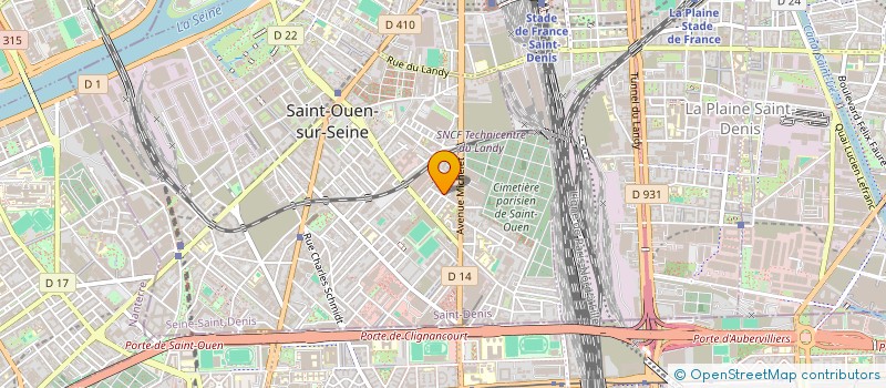 localisation de l'entreprise PARIS BATIMENT à SAINT-OUEN-SUR-SEINE