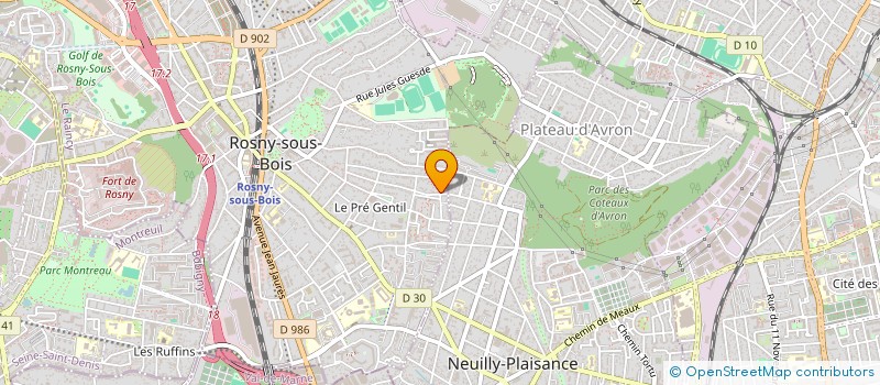 localisation de l'entreprise PARIS BATIMENT à ROSNY-SOUS-BOIS