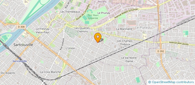 localisation de l'entreprise PARIS BATIMENT CLIMATISATION à SARTROUVILLE