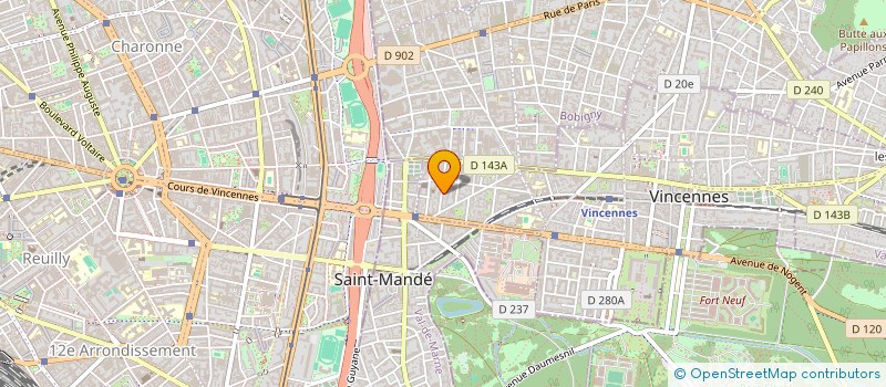 localisation de l'entreprise PARIS-BUS-SERVICES à VINCENNES