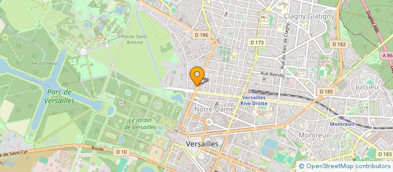 localisation de l'entreprise PARIS CAB SERVICE à VERSAILLES