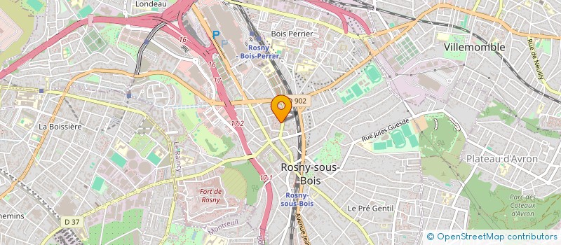localisation de l'entreprise PARIS EST COURSES SARL  ROSNY-SOUS-BOIS