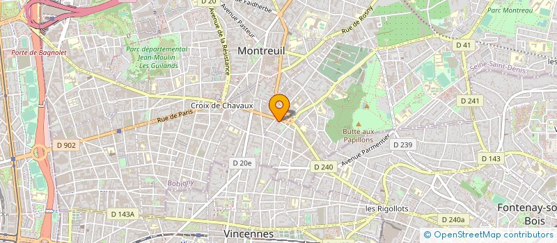 localisation de l'entreprise PARIS ETOILE à MONTREUIL