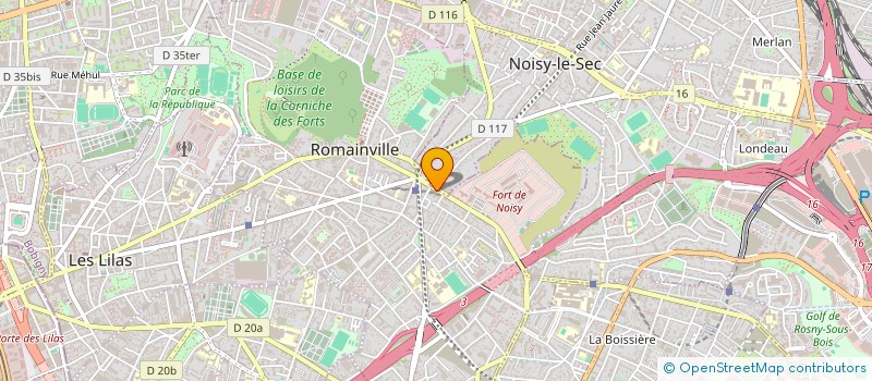 localisation de l'entreprise PARIS FENETRES à ROMAINVILLE