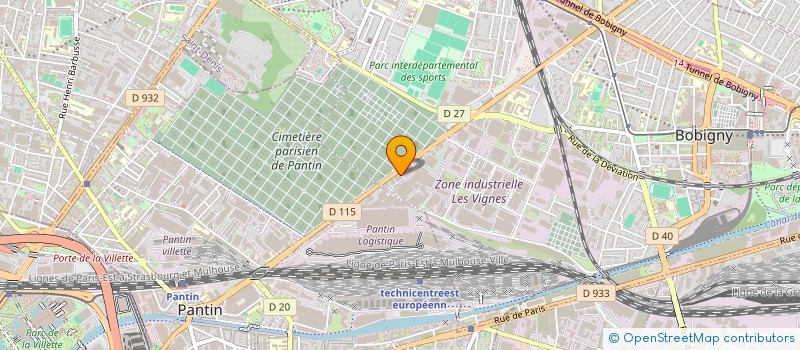 localisation de l'entreprise PARIS INTERNATIONAL à BOBIGNY