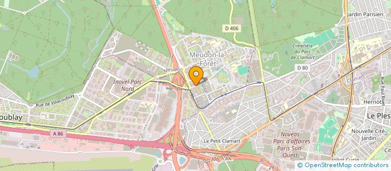 localisation de l'entreprise PARIS NORD TENNIS SQUASH ET FITNESS à MEUDON