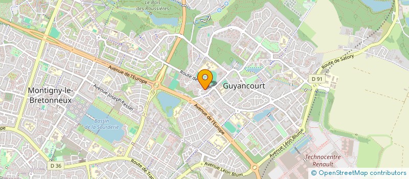 localisation de l'entreprise PARIS OUEST BEACH TENNIS  GUYANCOURT