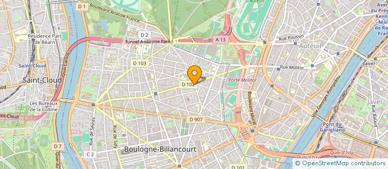 localisation de l'entreprise PARIS OUEST FIAT AUTO à BOULOGNE-BILLANCOURT