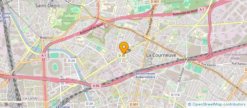 localisation de l'entreprise PARIS PEINTURE à LA COURNEUVE