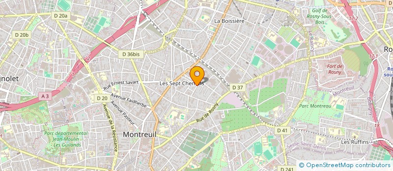 localisation de l'entreprise PARIS PIZZA à MONTREUIL