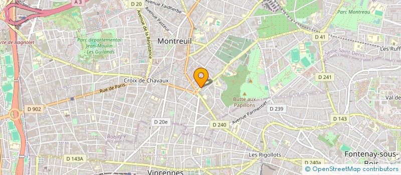 localisation de l'entreprise PARIS PREMIER TEXTILE à MONTREUIL