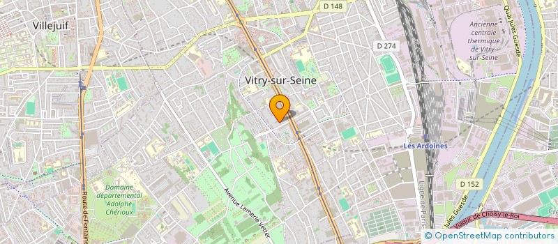 localisation de l'entreprise PARIS TELECOM ET BATIMENT à VITRY-SUR-SEINE