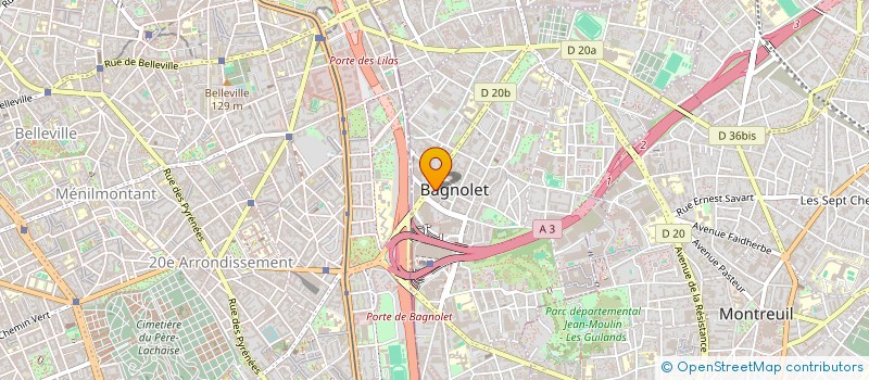 localisation de l'entreprise PARIS TRANSPORT LU à BAGNOLET